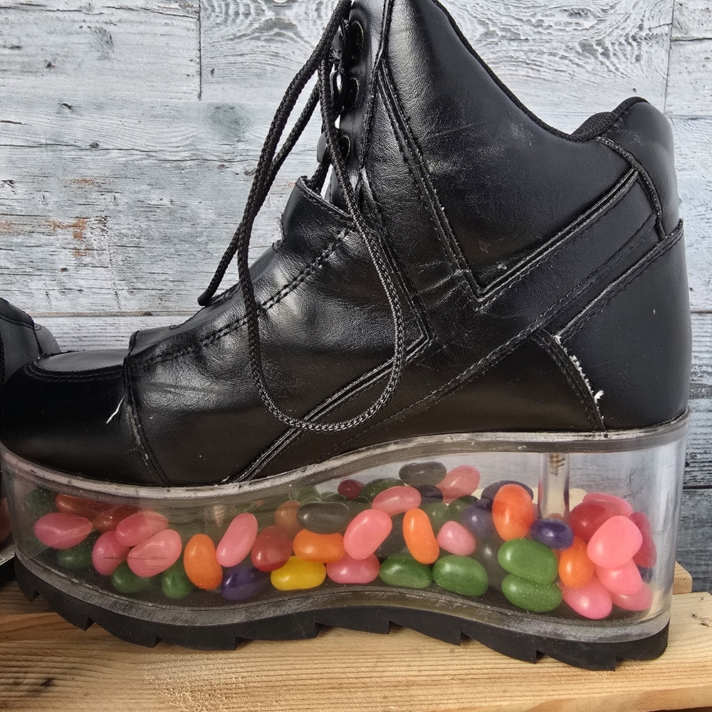 YRU Qloud 2091 High Platform Boots Black Clear Size 7 - Picture 9 of 12